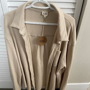 NWT  Waffle button up XL